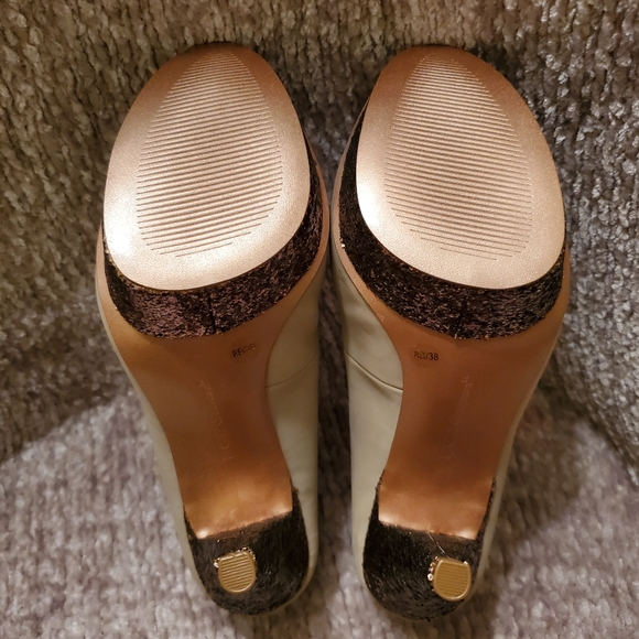 BCBG BCBGeneration Capone Platform Beige Bronze Glitter Pumps - Picture 7 of 9